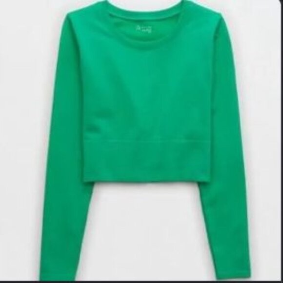 Offline by Aerie Tops - Offline by Aerie Women's XL sidewalk seamless long sleeve cropped bright green
